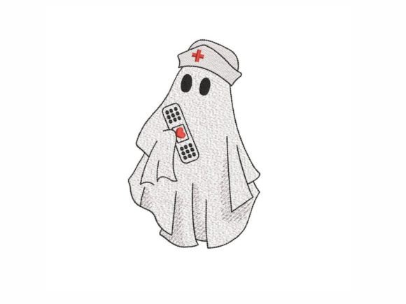 Nurse Ghost Embroidery Design Review for Apparel