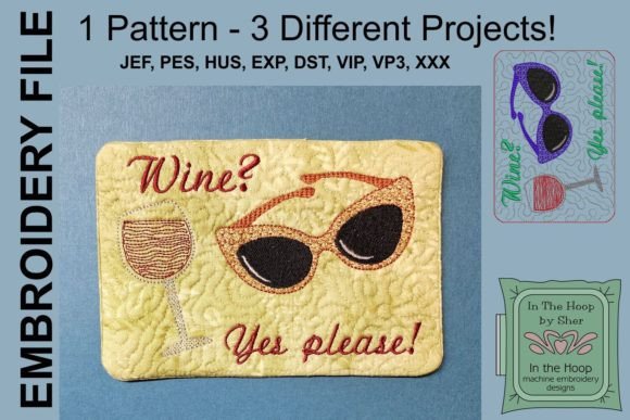 Wine Please Mug Rug or Doorknob Hanger Review